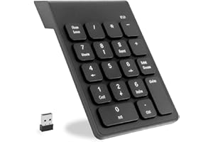 AYHYHLJZJ Pavé Numérique sans Fil, Pavé Numérique Bluetooth, Clavier Numérique Ergonomique Portatif Mini avec Récepteur USB, Pavé de Calcul de Bureau 18 Touches pour Ordinateur Portable/Surface Pro/PC (Noir)