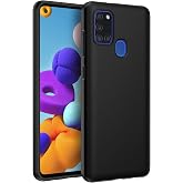 KZY İLETİŞİM Samsung Galaxy A21s ile uyumlu Kapak Mat Siyah Silikon Lux Kılıf