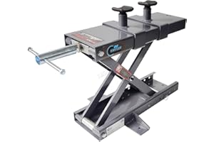 SwitZer 500KG 1100LBS Motorcycle Repairing Jack Lift Tool High Loading Lifting Capacity Scissor Vehicle Stand Adjustable Workstation Motorbike ATV Lifter 45X15cm Large Platform