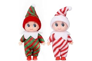 POPOYU Christmas Baby Elf Doll for Family,Christmas Accessory Tiny BabyElf Doll Xmas Tradition Mini Elf BabyDolls Novelty Ornament,Baby Elves Dolls for Xmas New Year Gift Stocking Stuffers Teens