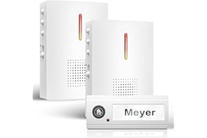 Oule GmbH Türklingel Weiß/perlweiß Wasserdicht Tragbares Funkklingel Set, Funk Türklingel Kit, Schnurlose Türklingel, 36 Melodien, bis zum 100m Reichweite Rein Batteriebetriebene Klingel