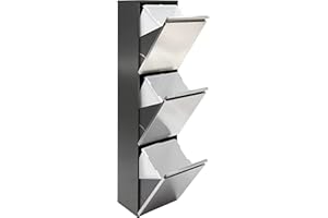 Arregui Vario CR305 Pattumiera Differenziata 3 Scomparti | 3 x 16L (48L) | Contenitore in Acciaio Inox | Mobile per Raccolta Differenziata | Cestino per Spazzatura da Cucina e Ufficio