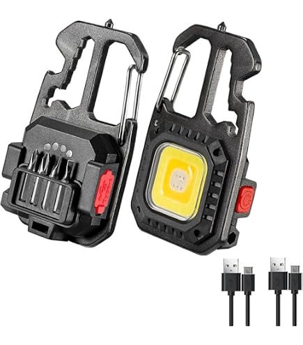 Torcia Portachiavi Ricaricabile 800 Lumen - 2 Pack, COB, Con Magnete E