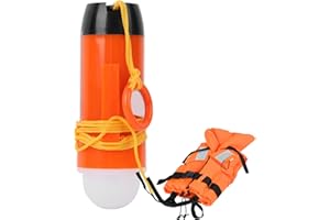 PILIPANE Compact Lithium Battery Life Jacket Light Lamp Life Saving Equipment for Boat Use, LED Electronic Visual Distress Signal with Daytime Distress Flag,
