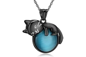 QGJNSGC Collar de urna de luna de gato para mujer, joyería de cremación para cenizas, colgante de acero inoxidable, collar de cenizas de cremación de gato, regalo conmemorativo de seres queridos