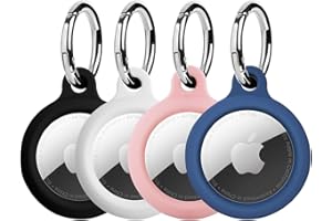 ELZO 4 szt. Tag Keychain, PU Leather Case Compatible with AirTag (2021), Anti-Loss, Fit For School Bags, Portfele, Brelok Clovers.