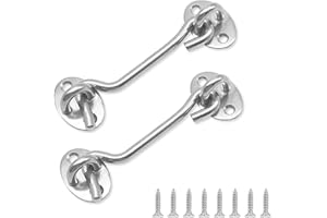 haierdidi Ganci tempesta 2 pezzi con ganci passamontagna in acciaio inox per porta, garage, recinzione, finestre o capannoni con 8 viti di montaggio