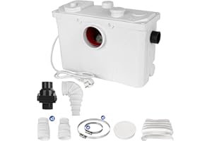 BEE&FLOWER WC Con Sistema di Sollevamento Potente da 700W, Pompe per Acqua Sporca da 190L/Min, Pompa per Feci, Pompa Domestica per WC, Docce, Vasche da Bagno, Lavandini, Lavastoviglie, 4 Ingressi