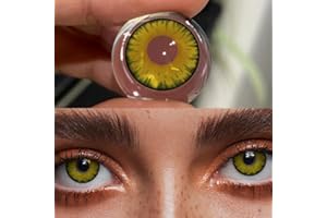 NVIDRLENS Halloween Kontaktlinsen - gelbe Strahlkraft Kontaktlinsen mit schwarzem Rand - Kontaktlinsen Halloween ohne Stärke