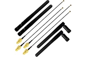 Youmile 4 szt. antena wifi Pigtail, SMA męski kabel przedłużający antenę, U.FL IPEX IPX MHF MHF2 żeński przedłużacz, 4 szt. 3dBi 2,4 GHz antena Wi-Fi SMA męska do bezprzewodowego routera sieciowego