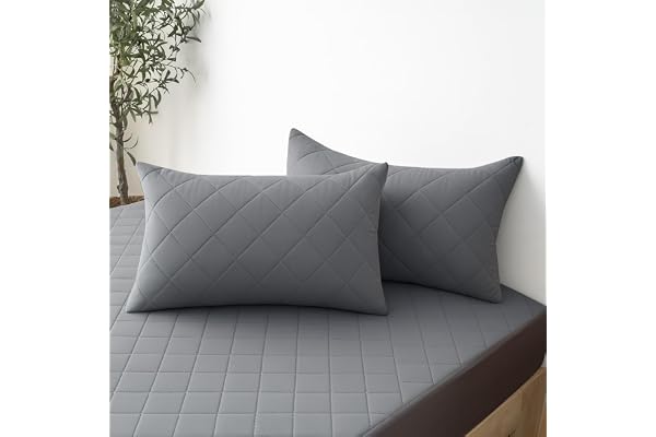 YSTELLAA Kuddskydd Vattentätt 50x80cm (Set Med 2), Kuddfodral Quiltade Hypoallergeniskt Anti-Kvalster, Mjuk Andningsbar Sängkuddöverdrag, 100% Polyester