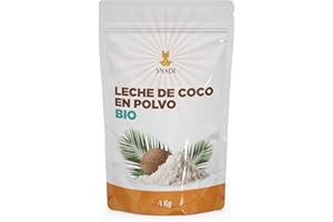 Snadi - Latte di Cocco in Polvere BIO dallo Sri Lanka - 1KG - 100% Naturale e Biologico - Confezionato in Sacchetto di Plastica Riciclabile - Senza Additivi né Conservanti - Ideale per Frullati