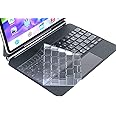 Silicone Keyboard Protective Skin Cover Compatible for 2024 11" iPad Air M2 Chip, iPad Air 5th 4th Gen & iPad Pro 11 inch with Magic Keyboard (4th 3rd 2nd Generation) (Clear)