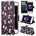 Produktbild SMART LEGEND iPhone 7 Lederhülle Ledertasche Brieftasche Hülle Klapphülle Schutzhülle Gemalt Muster Premium Neu Flip Leder Schale Wallet Case Folio Tasche Inner Weiche Silikon Etui Ledercase Handytasche mit Standfunktion Kreditkarte ID Slots und Magnetverschluss Cover - Herz und Schädel