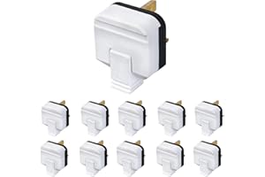 10x BG PERMAPLUG HDPT13W Heavy Duty Hard Rubber Composite 3 Pin 13A Fused Plug White