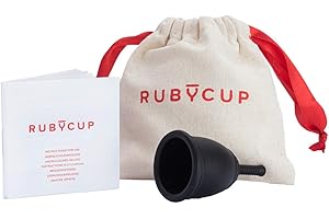 Ruby Cup - Reusable Menstrual Cup - Small (Light Flow) - Black - Includes Cup Donation. Perfect for Beginners. Safe, Convenient & Eco-Friendly. Reliable Alternative to Tampons & Sanitary Towels