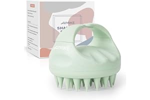 AIMIKE Scalp Massager Shampoo Brush, Scrubber for Dandruff Removal, Exfoliator with Soft Silicone, Massager for Hair Growth, Wet Dry Shower Brush,Green