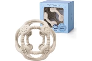 MCGMITT Balles sensorielles pour bébé, Balle à Main Tactile pour bébé, Balle à saisir pour Enfants, Jouet sensoriel pour bébé, Dentition et Balle de Jeu à saisir pour améliorer l'expérience visuelle (Beige)