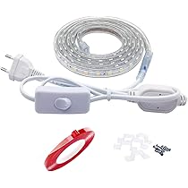 HEGEHE 220V Ruban LED, Blanc Chaud Lumière Au LED IP65 étanche Bandeau Flexible Ruban LED Light Strip, Peut être Coupé Tous Les 10cm (2M