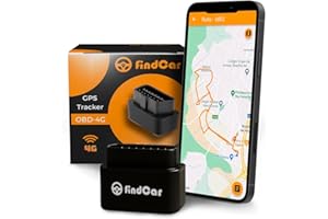 FINDCAR GPS CAR TRACKING FindCar - Localizador GPS 4G OBD para Coche Moto y Camión con Conexión Directa a la Batería y SIM Integrada, Rastreador con App, Alerta Antirrobo, Exceso Velocidad y Geovalla, Suscripción Flexible