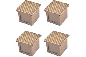 CHEYLIZI 4 x pagnotta con coperchio stampo toast pane pullman pagnotta con coperchio antiaderente mini cubo d'