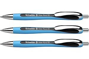 Schneider, Slider Rave XB Viscoglide® , set di 3 penne a sfera a scatto, punta L, inchiostro nero