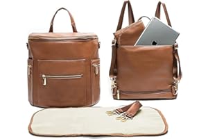 MISS FONG Baby Changing Bag Backpack Nappy Changing Backpack Diaper Bags with Changing Mat Baby Bags for Mom and Dad, Maternity Bags with Insulated Pockets