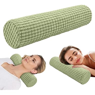 Cervicale rolsteun Rond kussen voor de nek, lumbale wervelkolom en beensteun Buigbaar rolkussen Gebruik voor reizen met verwijderbare wasbare hoes, 3,15 * 60cm