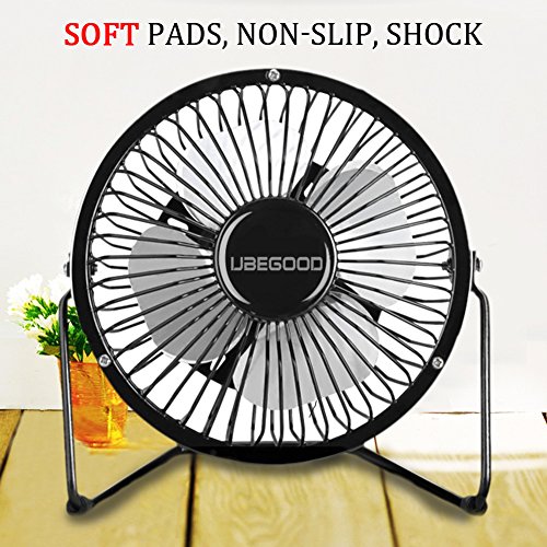 Mini Ventilator mit USB, Ubegood Mini USB Ventilator desktop Lüfter Mini Fan [360 ° frei einstellbar] Metall USB Ventilator mit An/Aus-Schalter für Die Laptop, Netbook, Computer, mobile power etc – Schwarz - 3