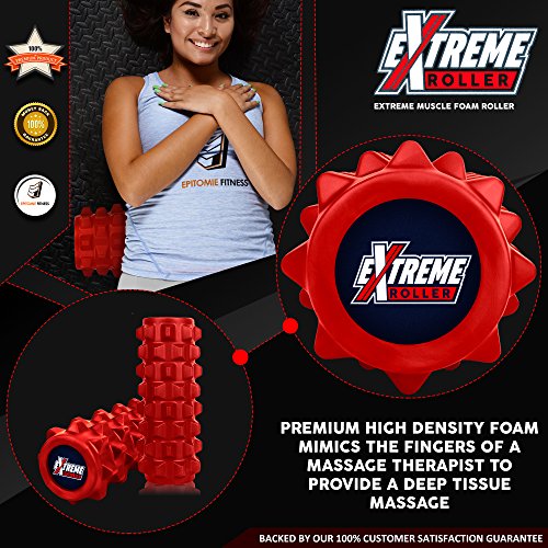 Massageroller, hohe Dichte, für verspannte Muskeln, trainiert und massiert Rücken, Beine & Arme – Für Pilates, Crossfit, Yoga, Laufen, Physiotherapie und Sport - 3