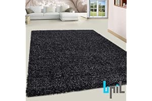 BPIL SHAGGY RUGS SOFT PLAIN Thick 5CM TWISTED PILE ANITSKID SMALL MEDIAM LARGE AREA RUGS (ANTHRACITE, 160X230CM)