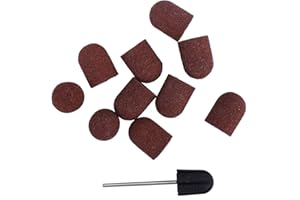 TMISHION Schleifkappen 13 * 19Mm Grob, Schleifen Schleifkopf Schleifhülsen, Pediküre Schleifkappen Schleifkopf 10 Stück Nagelkunst Bohrer Nagel Dedicated Kopf Schleifen Nagel Schleifbänder