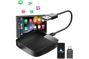 MEETOWN Android Auto Wireless Adapter, Konvertieren Sie Wired Android Auto in Wireless, Kabelloser Android Auto Dongle mit USB C/A für Android10+, Plug & Play Kompatibel mit 98% der Autos
