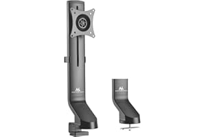 ‎MACLEAN Maclean MC-853 Profesjonalny 1-Krotny Uchwyt do Monitora, Uniwersalny Stołowy na Monitor LCD 17-32" VESA 75x75 100x100, Regulowany na Monitor do 8 kg Obciążenia, Biurkowy
