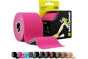 SPORTTAPE Kinesiologitejp, Rosa, 5 cm x 5 m – Elastisk vattentät sporttejp