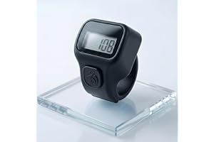 Digital Ring Counter, LCD Display, Finger Tally Clicker, Compact Wearable Design (Pack of 1) (Black)