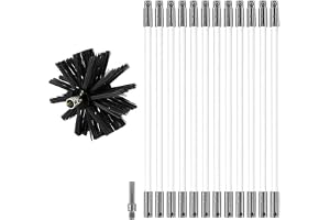 MOCNT Skorstenrengöringsborste-kit, Nylon Roterande Kanal- och Ventilationsrengöringsset, Flexibelt Skorstensfejningskit, Sotrengöringsstavar för Öppen Spis och Torktumlarsventil, med 12 Flexibla
