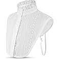 Geyoga Women's Detachable Lace Collar False Lapel Choker Necklace Shirt Ruffle Blouse Collar Fake White Victorian Mock Neck Top for Sweaters Collarless Dress