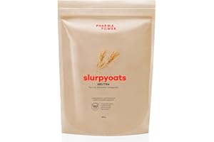 PharmaPower Slurpyoats Farina d’Avena Istantanea Integrale Neutra, Senza Glutine, Senza Lattosio e Senza Zuccheri Aggiunti, Vegana, 500 g