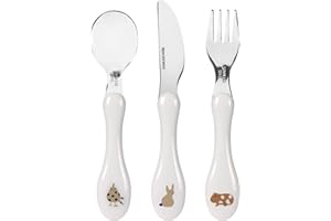 LÄSSIG Set de couverts 3 pièces pour enfants cuillère, fourchette, couteau, acier inoxydable, manche en plastique/Cutlery Royal Blue