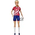 Barbie Careers Fashion Doll & Accessory, Soccer Player with Blonde Ponytail, #9 Uniform, Tall Socks, Cleats & Ball, HCN17