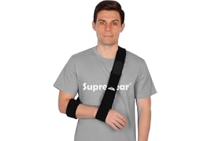 supregear Arm Sling, Justerbar Lätt bekväm Axel Immobilizer Arm Sling Andas Medicinskt Axelstöd för Skadad Arm/Hand/Armbåge, 180 cm