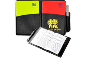 FRXVUC Fußball Sport Schiedsrichter Karten-Set PCV Rote Karte Gelbe Karte mit Stiftezubehör und Tasche