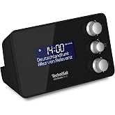 technisat digitradio 50 se radio alarm clock dab + / fm tuner dimmable display alarm clock with two adjustable alarm times snooze sleep timer 1.5 watt headphone jack usb charging black