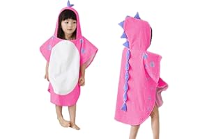 Verve Jelly Toalla de baño de Playa con Capucha para niños de 4 a 8 años baño Ducha Piscina para niñas niños niños Bata de baño para niños pequeños (Rosa)