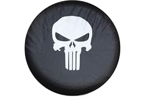 ‎LITTOU LITTOU KOLOME Universelle Passform Reserveradabdeckung, schwarz 4WD 4x4 (Schädel, 17" for Diameter 31''-33'')