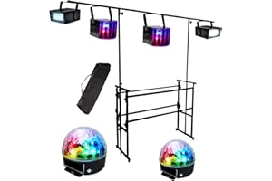 IBIZA LIGHT - 6 JEUX DE LUMIERES PUISSANTS + SUPPORT DJ MOBILE PA DJ LED LIGHT SONO