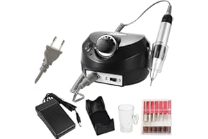 Fresa per Unghie Professionale 30000 giri, Layhou Aspiratore Unghie del chiodo dei Corredi Manicure della Lucidatrice Dellarchivio della macchina Trapano Elettrico con 6 fresa Punte