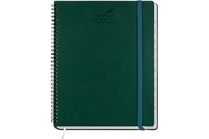 BEZEND Agenda 2024 A4 Couverture Souple en Cuir PU [Vert foncé] Agenda Semainier Vertical avec 100 g/m Papier Certifié FSC® | Planner 2024 Spirale avec Onglet Mensuel