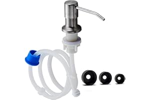 KILIMAZART Soap Dispenser for Kitchen Sink Built in Countertop Soap Dispenser Pump Head with 46" Extension Tube Kit (Silver)